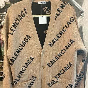 Balenciaga logo cardigan